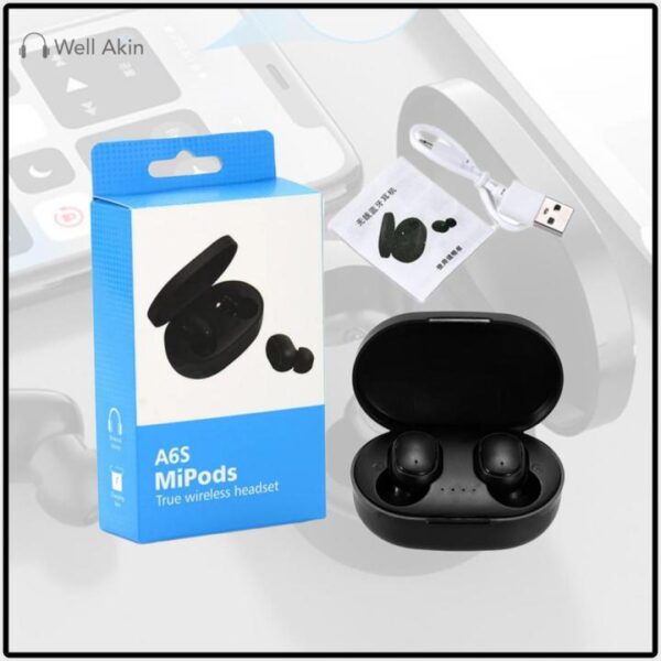 Mi Pods A6s Pro Wirless Bluetooth Earbuds Mini Tws EarbudsHigh Sound Quality Better Then Airdots , F9, m28 , m90 , t800 Earbuds Bluetooth 5.0 New Latest version Mi Basic Bluetooth 5.0 For Android and IOS