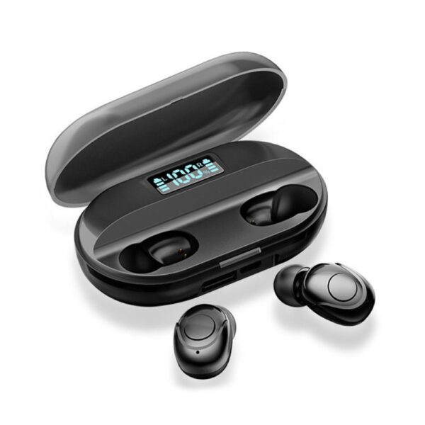 T2 TWS 5.0 Wireless Noise Cancelling with 1500mah Power Bank with led Display Bluetooth Headset Compatible with Smartphone